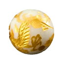 ホワイトジェード12mm 五爪龍 金彫り 【彫刻 一粒売りビーズ】 ブラジル産 / 天然石、パワーストーンの専門店インペリアルオーラ おしゃれ かわいい オシャ...