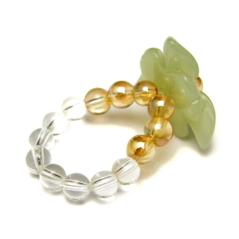 【AR0004シリーズ】ハイビスカス リング・指輪 ニュージェード (ビーズタイプ) 天然石 パワーストーン プチギフト 転勤 退職 お礼 母の日 敬老の日 ク...