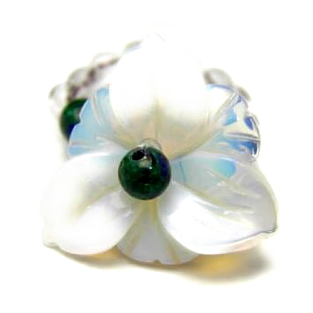 【AR0004シリーズ】ハイビスカス リング・指輪 オブシディアンオパール (ビーズタイプ) 天然石 パワーストーン プチギフト 転勤 退職 お礼 母の日 敬老...