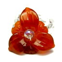 【AR0004シリーズ】ハイビスカス リング・指輪 レッドメノウ (ビーズタイプ) 天然石 パワーストーン プチギフト 転勤 退職 お礼 母の日 敬老の日 クリ...