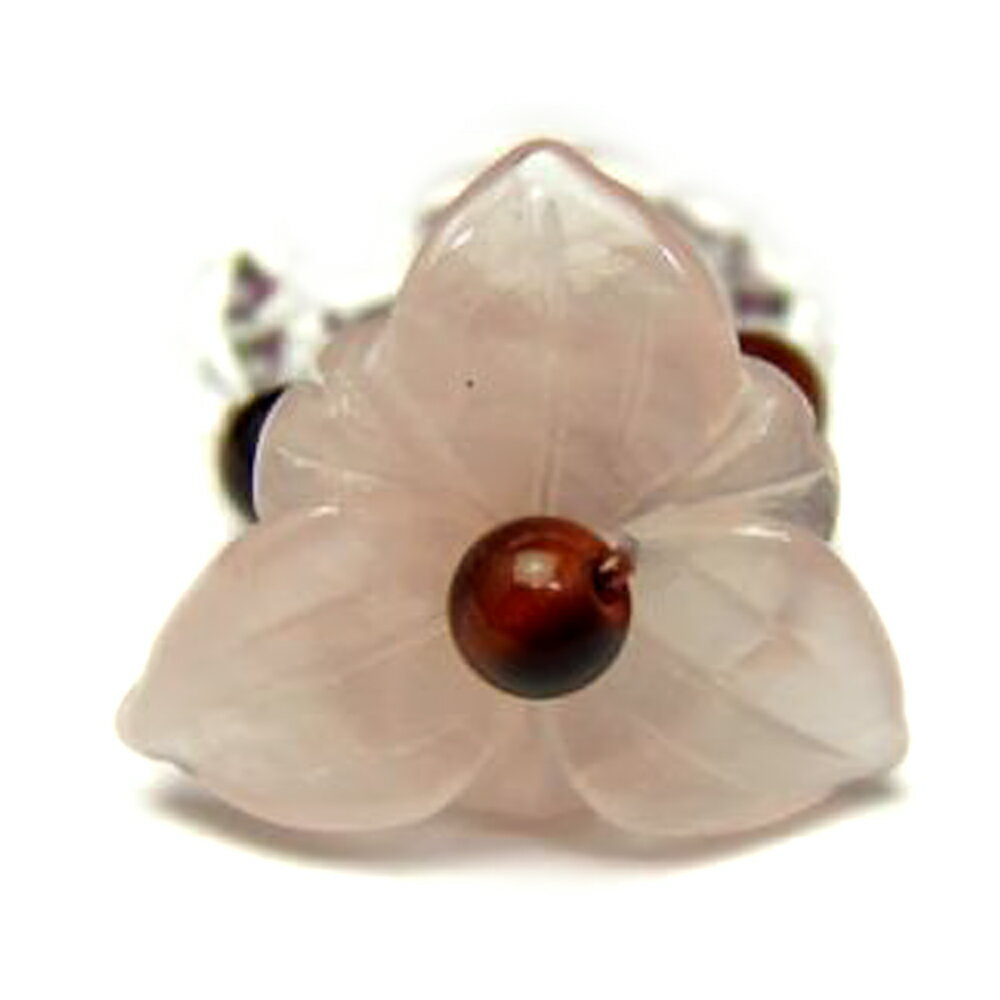 【AR0004シリーズ】ハイビスカス リング・指輪 ローズクォーツ (ビーズタイプ) 天然石 パワーストーン プチギフト 転勤 退職 お礼 母の日 敬老の日 ク...