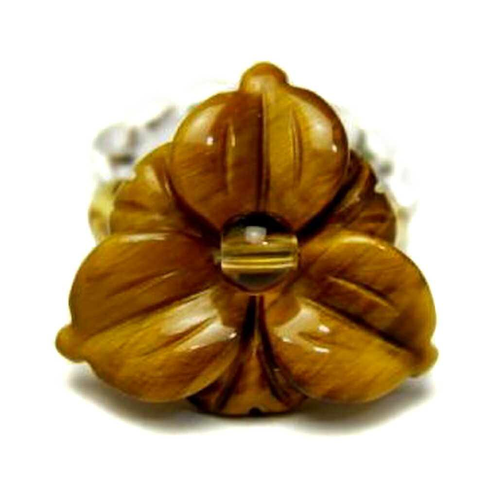 【AR0004シリーズ】ハイビスカス リング・指輪 タイガーアイ (ビーズタイプ) 天然石 パワーストーン プチギフト 転勤 退職 お礼 母の日 敬老の日 クリ...