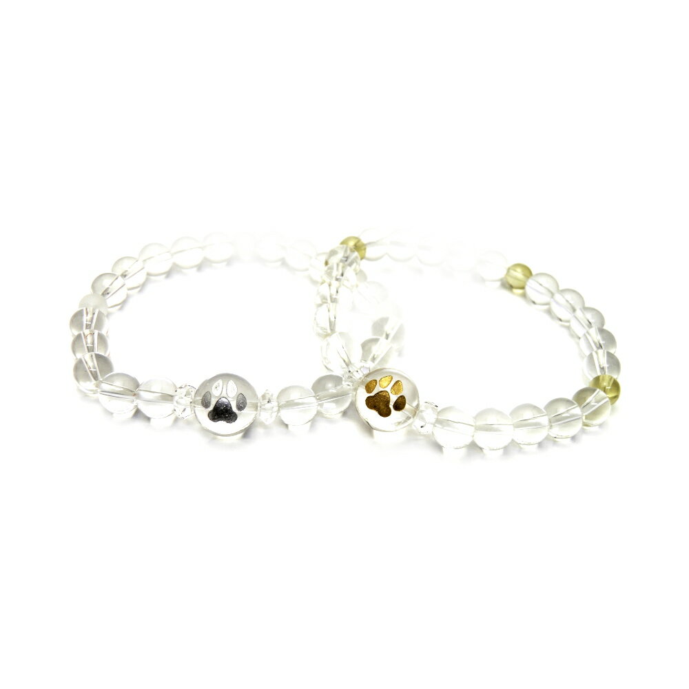 ほっこり♪♪ 猫の足跡 猫の肉球ブレスレット 12mm 選べる金彫り・銀彫り 天然石 パワーストーン / インペリアルオーラ おしゃれ かわいい オシャレ 可愛...