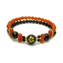 天然石 戦国武将 前田利家 オニキス レッドメノウ 二連ブレスレット 送料無料 天然石 風水 パワーストーン / インペリアルオーラ おしゃれ かわいい オシャ...