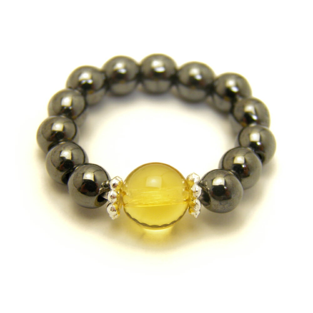 ヘマタイト 4mm リング 指輪 シトリンクォーツ 6mm ポイント消化 パワーストーン / インペリアルオーラ おしゃれ かわいい オシャレ 可愛い プレゼン...