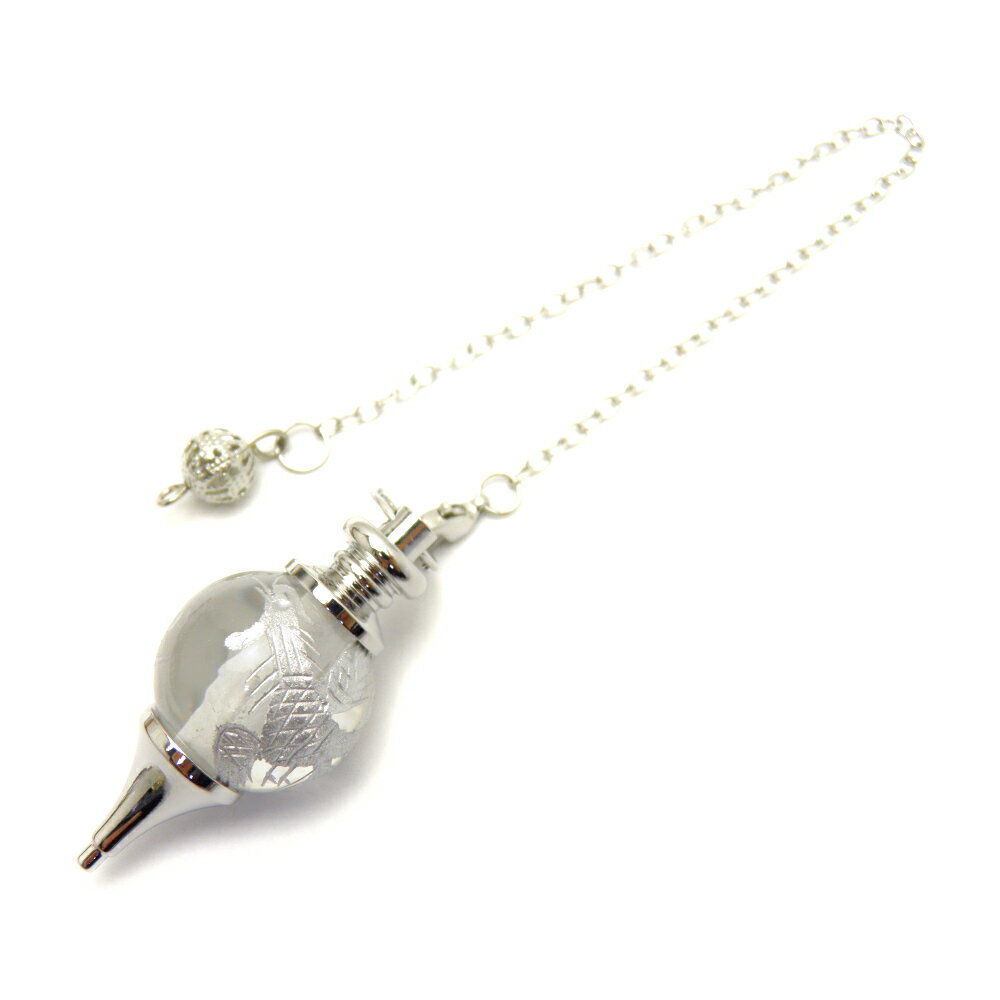 天然石 鳳凰 水晶 (銀)20mm ペンデュラム 1個売り 彫刻 パワーストーン ダウジング ヒーリング / インペリアルオーラ おしゃれ かわいい オシャレ ...