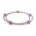 【ワイヤーブレスレット】 アメジスト 2連ブレスレット 【恋愛成就の石】 天然石 パワーストーン / インペリアルオーラ おしゃれ かわいい オシャレ 可愛い ...