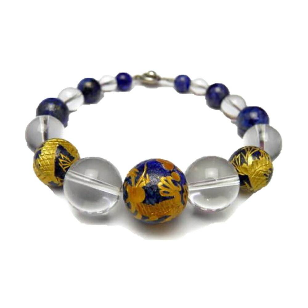 Imperialartsシリーズ 金彫り五爪龍18mm&金龍14mm ラピスラズリ ワイヤーブレスレット 天然石 パワーストーン / インペリアルオーラ おしゃ...