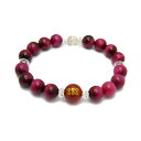 真田幸村の家紋(真田六文銭)12mm (金) レッドメノウ 戦国武将 ピンクタイガーアイ ブレスレット パワーストーン / インペリアルオーラ おしゃれ かわいい オシャレ 可愛い プレゼント ギフト 贈り物