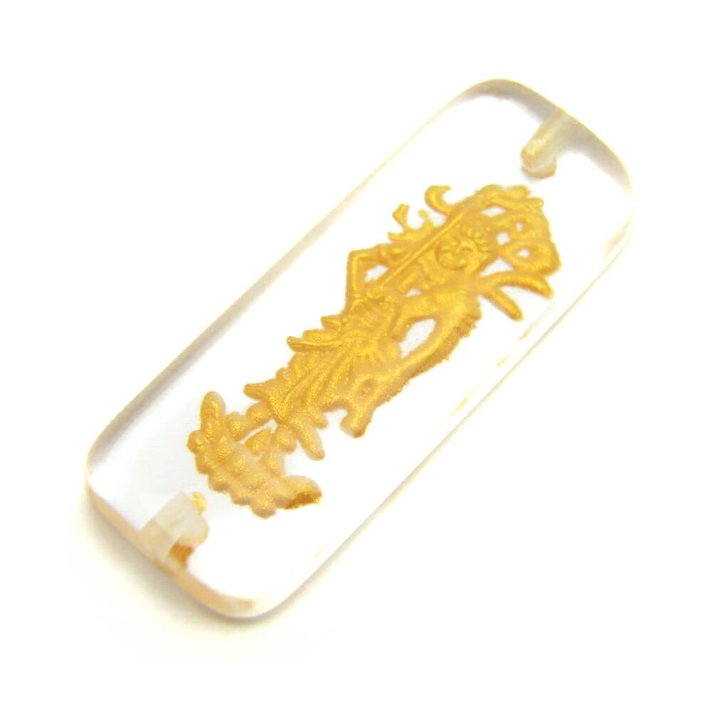 八大観音 (不動明王) 水晶金彫りプレート 【穴あり一粒売りビーズ】 / 天然石、パワーストーンの専門店インペリアルオーラ おしゃれ かわいい オシャレ 可愛い...