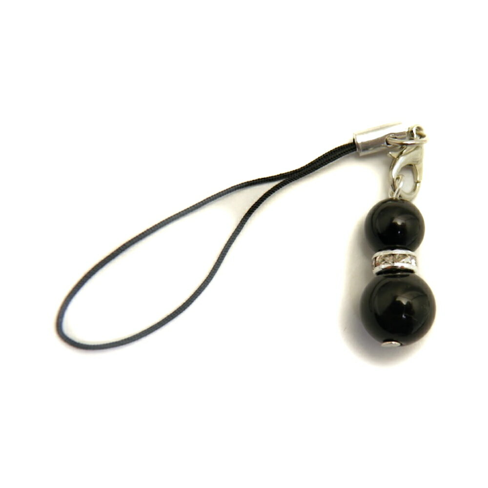 パワーストーン モリオン(黒水晶) ひょうたん ストラップ お試し ポイント消化 ヒョウタン型(瓢箪)の天然石の携帯ストラップ プチギフト 転勤 退職 お礼 母...