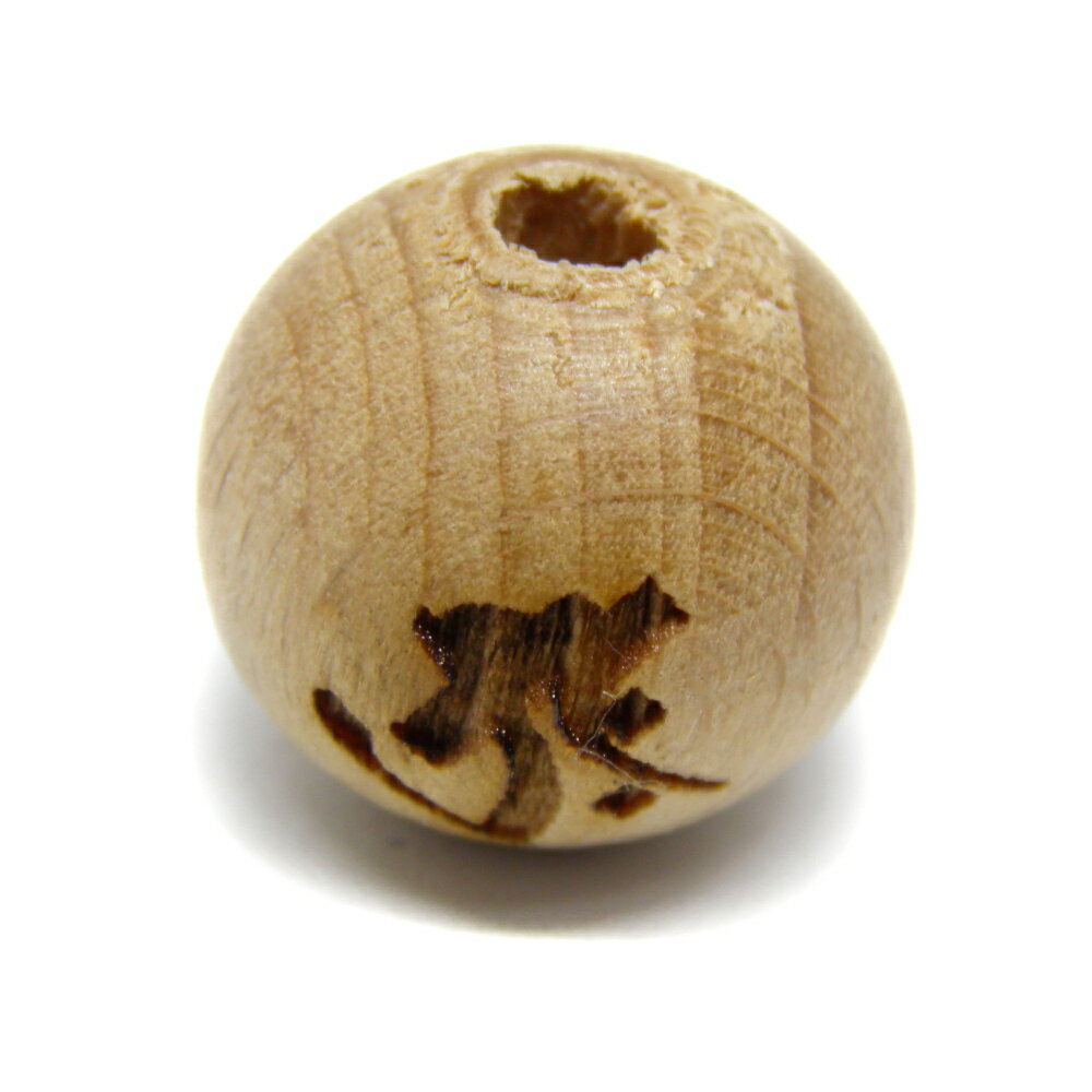 タラーク 虚空蔵菩薩 欅 ケヤキ セミラウンド 梵字玉 14mm 縦穴 彫刻ビーズ・彫りビーズ 手作りにオススメ！ 天然石 パワーストーン / インペリアルオーラ おしゃれ かわいい オシャレ 可愛い プレゼント ギフト 贈り物