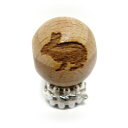 ウサギ(兎、兔)NO.2 彫刻ビーズ 12mm 欅 ケヤキ 横穴 セミラウンド 手作りにオススメ!一粒売り パワーストーン / インペリアルオーラ おしゃれ かわいい オシャレ 可愛い プレゼント ギフト 贈り物