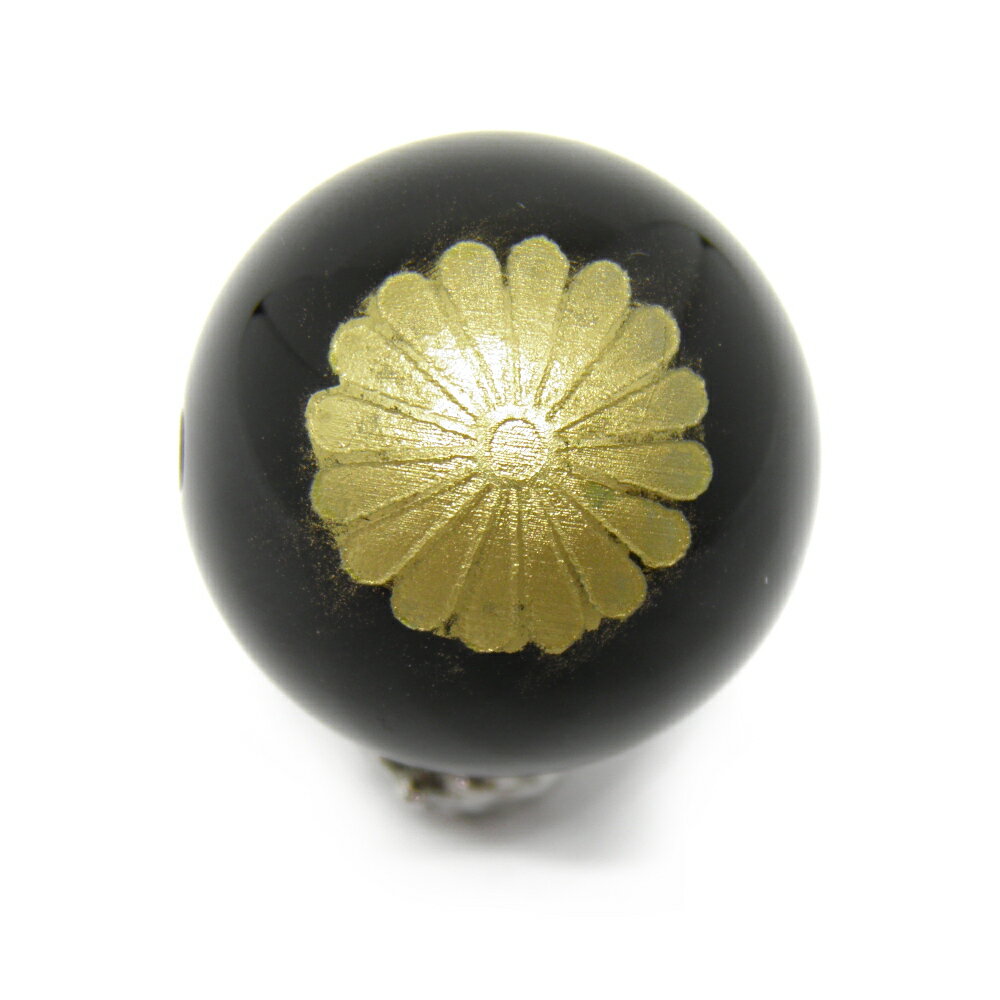 【彫刻ビーズ・彫りビーズ】菊紋 オニキス 金彫り 20mm玉ビーズ 一粒売り / 天然石、パワーストーンの専門店インペリアルオーラ おしゃれ かわいい オシャレ 可愛い プレゼント ギフト 贈り物