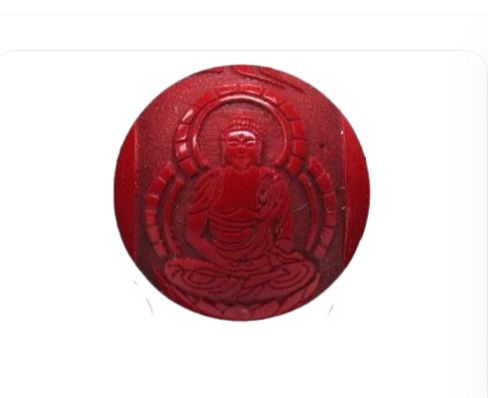朱砂（辰砂 シナバー）八大梵字玉 12mm 横穴貫通 キリーク 阿弥陀如来 手作りにオススメ！天然石 パワーストーン / インペリアルオーラ おしゃれ かわいい オシャレ 可愛い プレゼント ギフト 贈り物 彫刻ビーズ 彫りビーズ