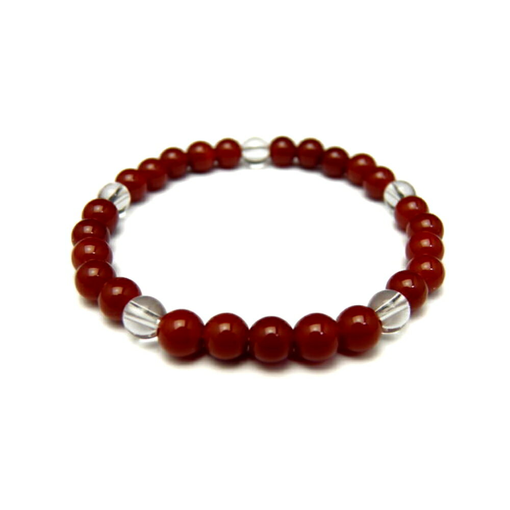 【6mm_Simple_5´sブレスレット】レッドメノウ ブレスレット 天然石 パワーストーン / インペリアルオーラ おしゃれ かわいい オシャレ 可愛い プ...