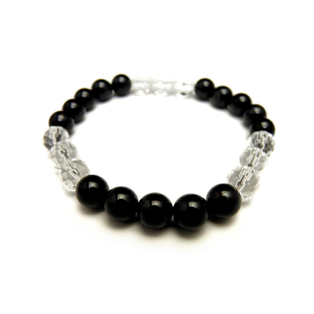 8mmシンプル3x3ブレスレット ジェット 【AB0003シリーズ】風水 パワーストーン / インペリアルオーラ ..