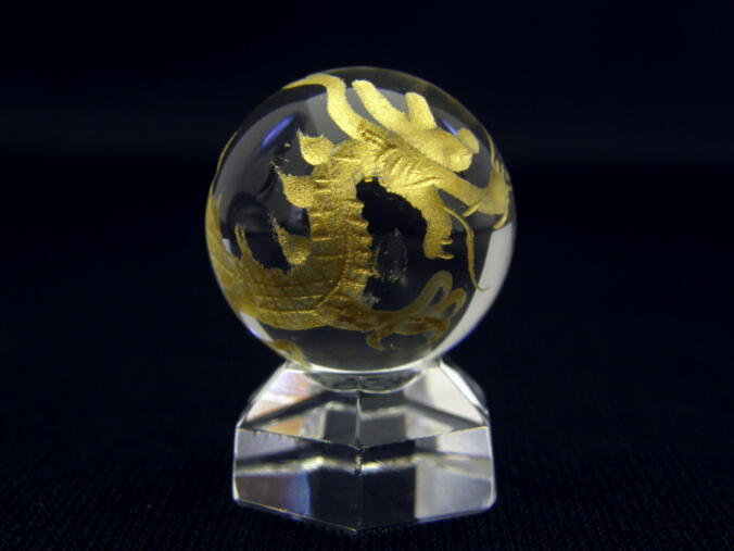 金彫り四神 水晶天然石・20mm穴なし丸玉セット 飾り台付き / インペリアルオーラ おしゃれ かわいい オシャレ 可愛い プレゼント ギフト 贈り物