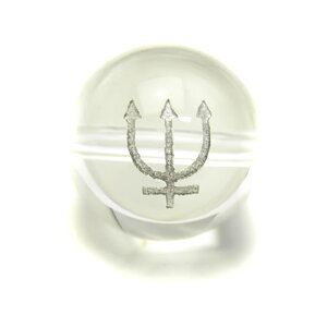 占星術 海王星 水晶(銀彫り) 12mm【彫刻 一粒売りビーズ】 天然石 風水 パワーストーン / インペリアルオーラ おしゃれ かわいい オシャレ 可愛い プレゼント ギフト 贈り物