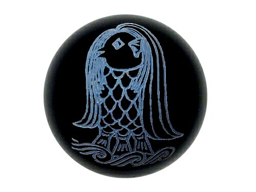 アマビエ 疫病退散 横穴 オニキス 素彫り 14mm 【穴あり一粒売りビーズ】パワーストーン / インペリアルオーラ おしゃれ かわいい オシャレ 可愛い プレゼント ギフト 贈り物