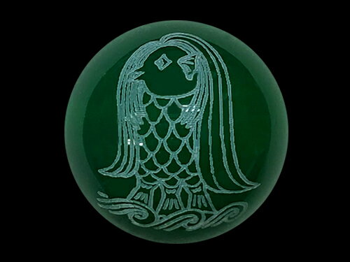 アマビエ 横穴 緑瑪瑙 素彫り 12mm 【穴あり一粒売りビーズ】 / 天然石、パワーストーンの専門店インペリアルオーラ おしゃれ かわいい オシャレ 可愛い プレゼント ギフト 贈り物