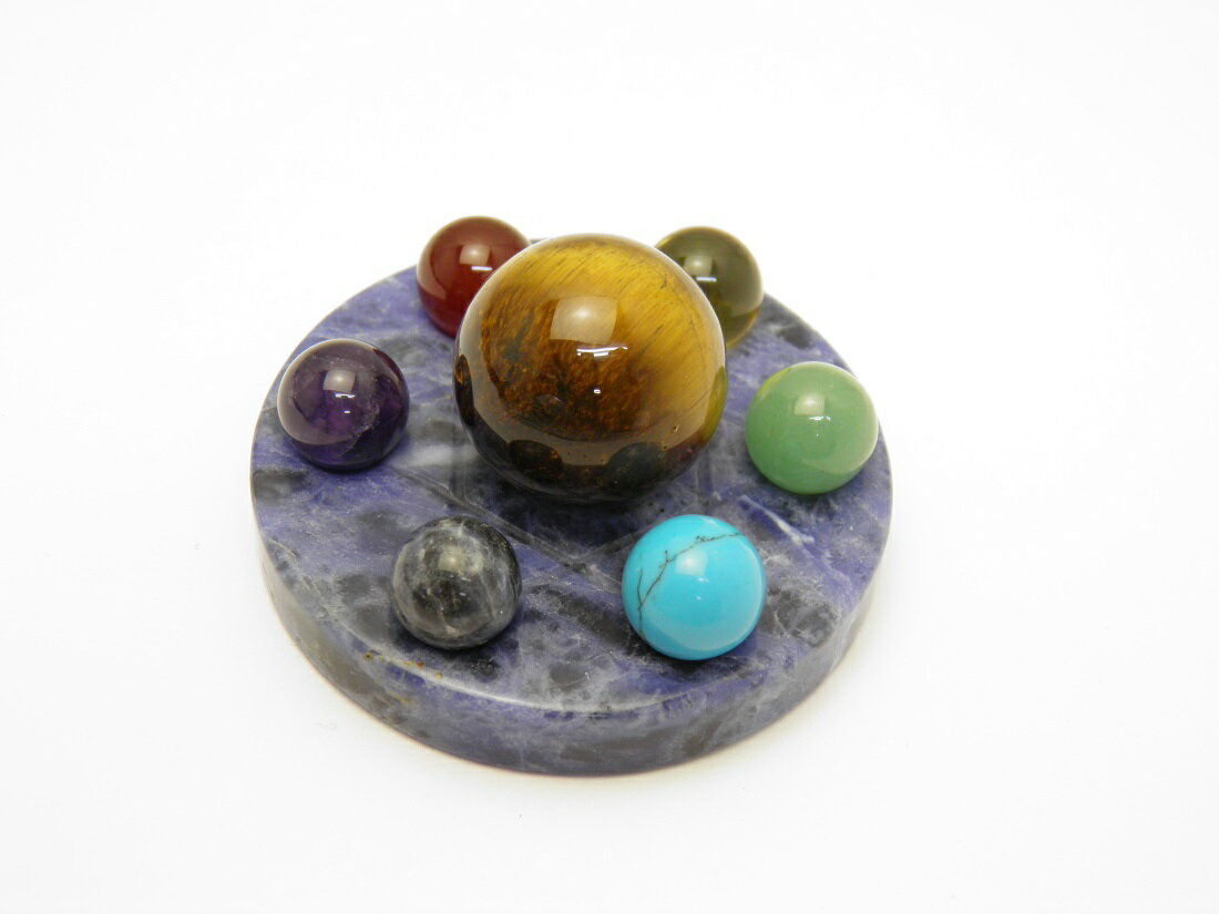 七星陣 台座セット ソーダライト 50mm 置物 天然石 パワーストーン プチギフト 転勤 退職 お礼 母の日 敬老の日 ギフト / インペリアルオーラ おしゃ...