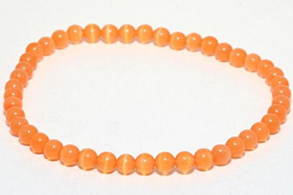 【ENDLESS_4mmブレスレット】 人工キャッツアイ4mmブレスレット オレンジ / 天然石、パワーストーンの専門店インペリアルオーラ おしゃれ かわいい ...
