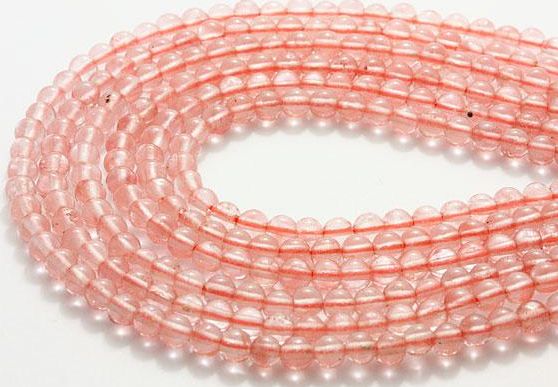 チェリークォーツ 4mm玉 一連 風水 パワーストーン / インペリアルオーラ おしゃれ かわいい オシャレ 可愛い プレゼント ギフト 贈り物