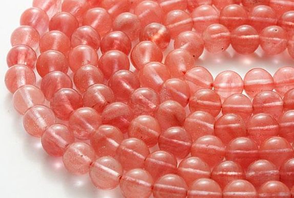 チェリークォーツ 8mm玉 ビーズ 一連 パワーストーン / インペリアルオーラ おしゃれ かわいい オシャレ 可愛い プレゼント ギフト 贈り物