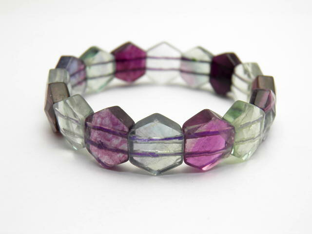 【ブレスレット】フローライト 六角 バングル 14×12mm 1本売り 天然石 パワーストーン / インペリアルオーラ おしゃれ かわいい オシャレ 可愛い プレゼント ギフト 贈り物