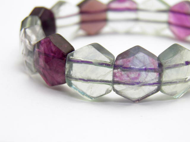 【ブレスレット】フローライト 六角 バングル 14×12mm 1本売り 天然石 パワーストーン / インペリアルオーラ おしゃれ かわいい オシャレ 可愛い プレゼント ギフト 贈り物