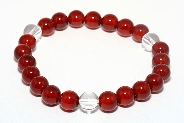 【8mm_Simple_3´sブレスレット】 レッドメノウ 天然石 パワーストーン / インペリアルオーラ おしゃれ かわいい オシャレ 可愛い プレゼント ギ...