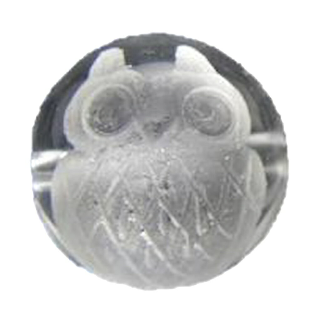 ふくろう(フクロウ) 水晶素彫り 12mm玉 【彫刻 一粒売りビーズ】 バラ売り 手作りにオススメ! 天然石 風水 パワーストーン / インペリアルオーラ おし...