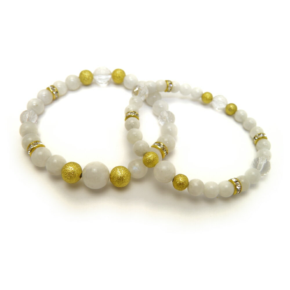 ペアブレスレット パワーストーン 恋人たちの石 ムーンストーン ペアブレスレット メンズ/レディース 天然石の数珠(腕輪念珠) ブレスレット ギフトにも最適 ペ...