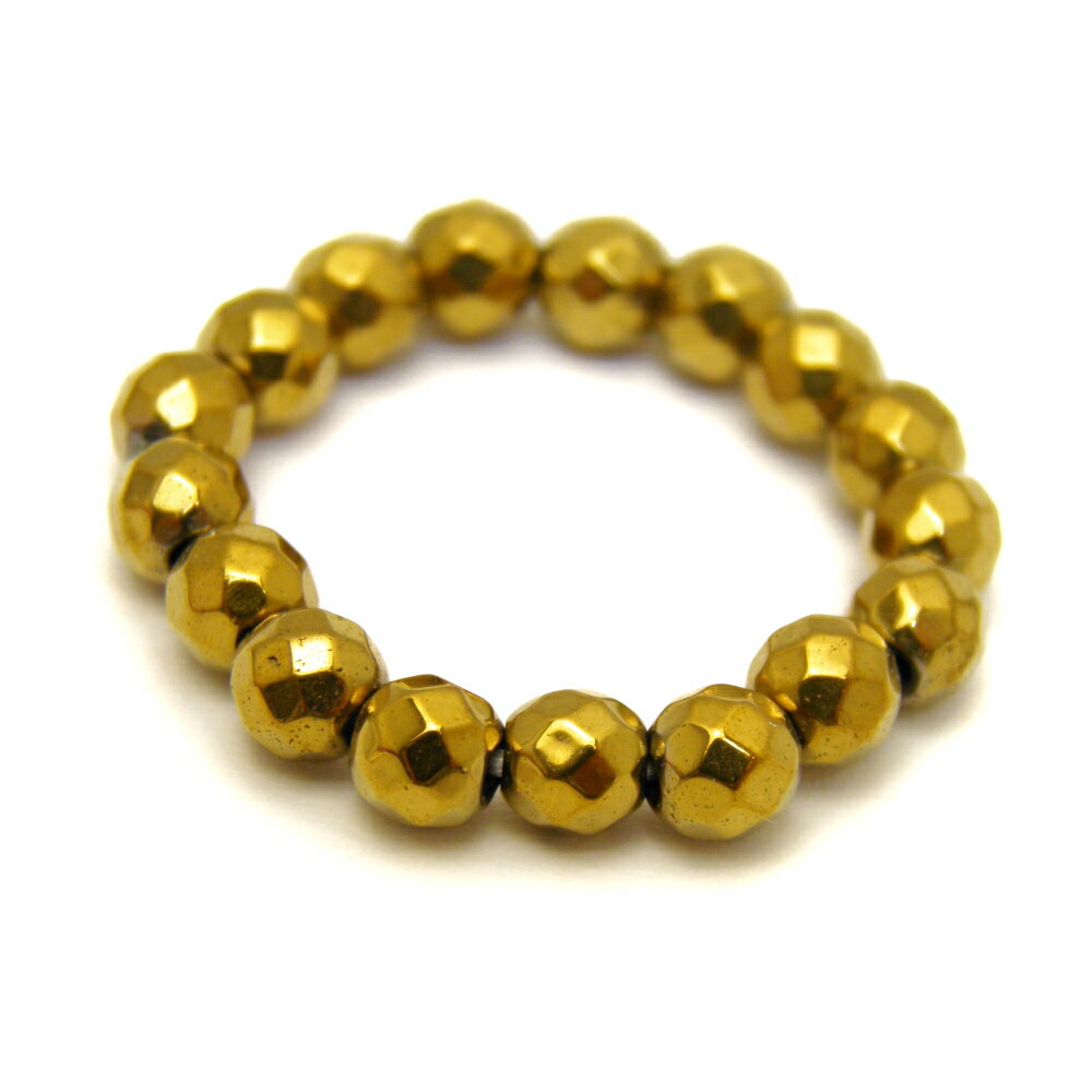 磁気ヘマタイト カット 4mm リング 金(指輪)11-14号 パワーストーン 天然石 バラ売り プチギフト 転勤 退職 お礼 母の日 ギフト / インペリアル...