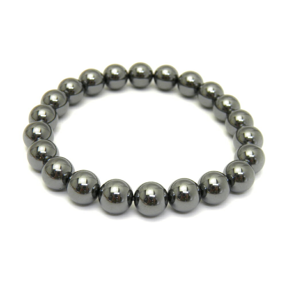 【ENDLESS_10mmブレスレット】 ヘマタイト シンプルブレスレット (10mm玉) 数珠 ブレスレット レディース&メンズ 天然石 パワーストーン / ...