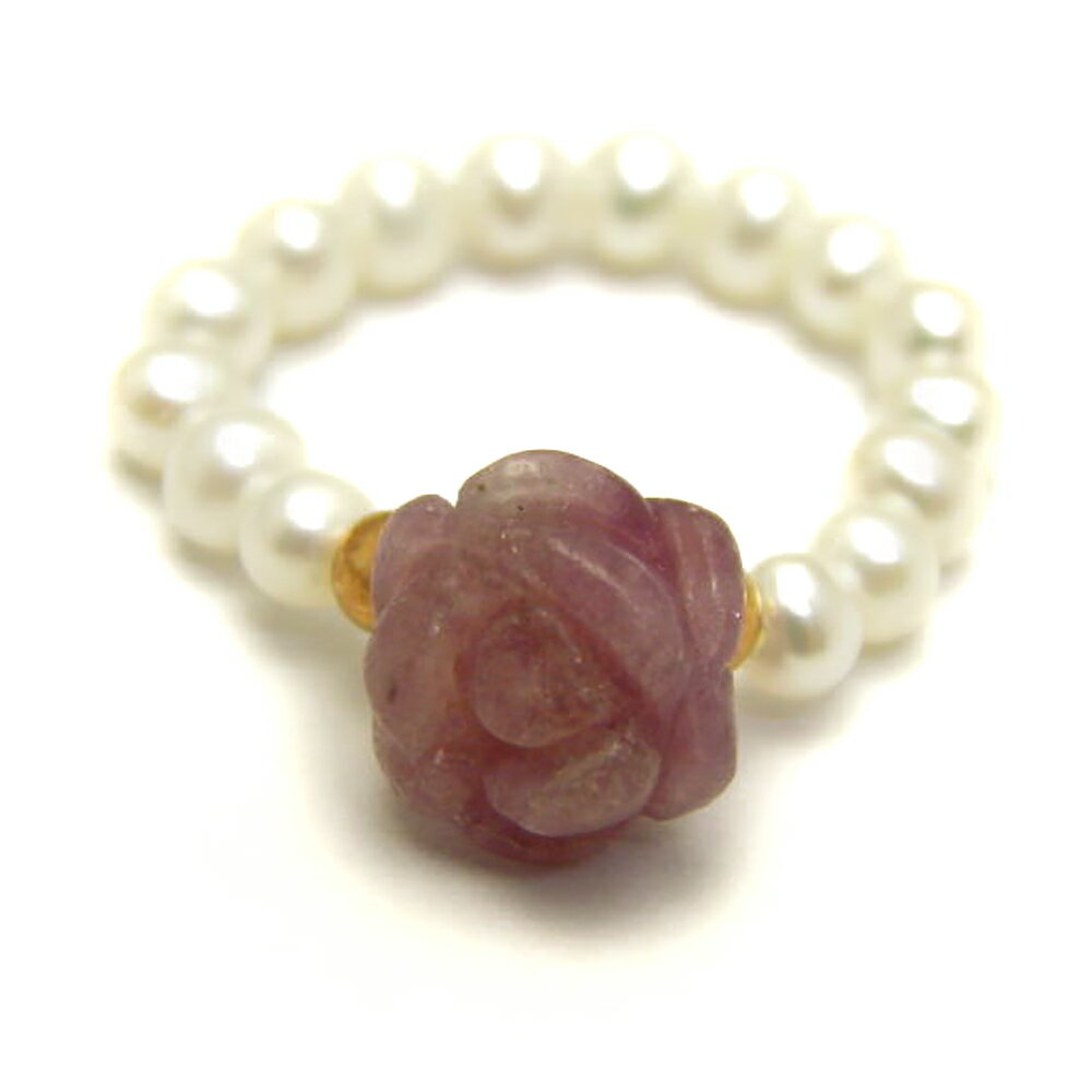 天然石 レピドライトAA+ 薔薇と淡水パール リング 立体バラ彫刻使用 レディース指輪 パワーストーン プチギフト 転勤 退職 お礼 母の日 敬老の日 クリスマ...