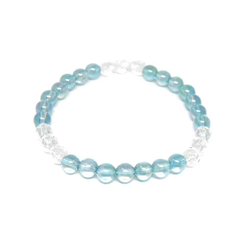 6mmシンプル3x3ブレスレット アクアオーラ 【AB0001シリーズ】風水 パワーストーン / インペリアルオーラ おしゃれ かわいい オシャレ 可愛い プレ...