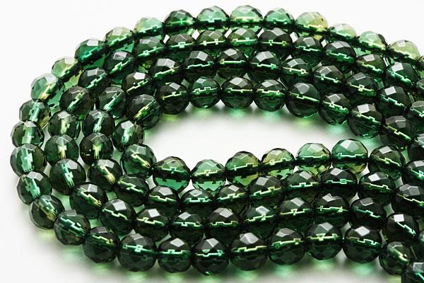 【カットビーズ】グリーンクォーツ 64面カット 6mm 一連 パワーストーン / インペリアルオーラ おしゃれ かわいい オシャレ 可愛い プレゼント ギフト ...