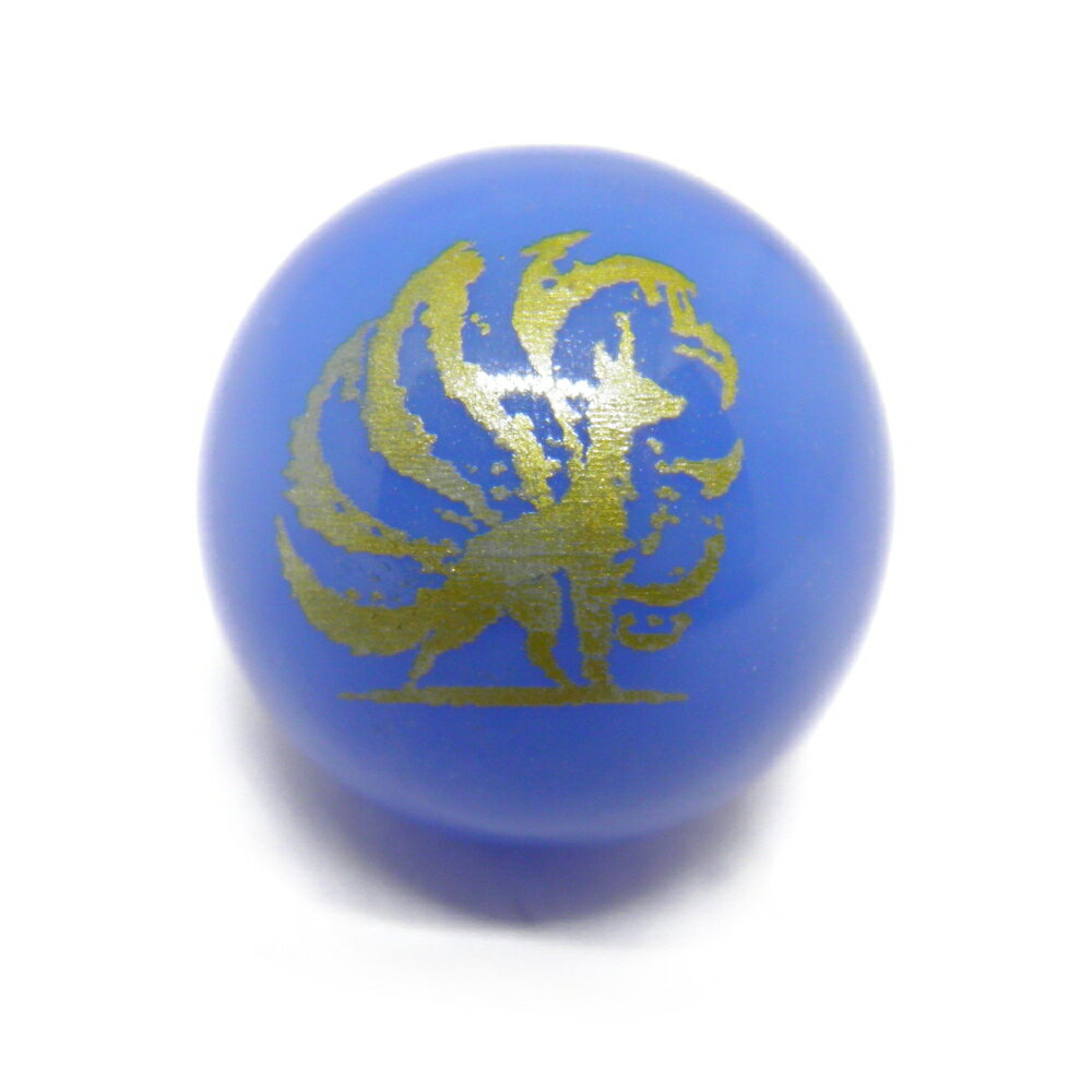 九尾の狐 ブルーメノウ 金彫り 12mm 縦穴 1粒売り 彫刻ビーズ・彫りビーズ 天然石 パワーストーン / イ..