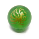 九尾の狐 グリーンメノウ 金彫り 12mm 縦穴 1粒売り 彫刻ビーズ・彫りビーズ 天然石 パワーストーン / インペリアルオーラ おしゃれ かわいい オシャレ 可愛い プレゼント ギフト 贈り物