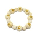 彫刻ビーズ 栂 ツガ ビーズ 20mm 五芒星 ブレスレット セミラウンド パワーストーン / インペリアルオーラ おしゃれ かわいい オシャレ 可愛い プレゼ...