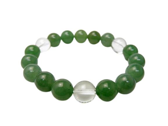 【12mm_Simple_3´sブレスレット】 12mm アベンチュリン 水晶3ポイント 風水 パワーストーン / インペリアルオーラ おしゃれ かわいい オシ...