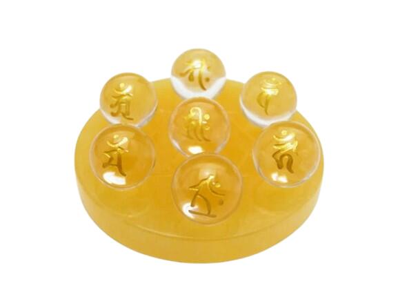 水晶 金彫り 12mm 7梵字 七星陣 アラゴナイト 50mm 台座セット 置物 天然石 パワーストーン プチギフト 転勤 退職 お礼 母の日 敬老の日 ギフト...