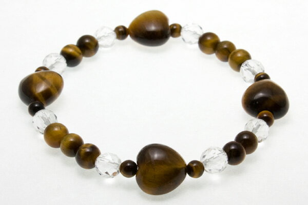 【ブレスレット】新ハート タイガーアイ 天然石 パワーストーン / インペリアルオーラ おしゃれ かわいい オシャレ 可愛い プレゼント ギフト 贈り物