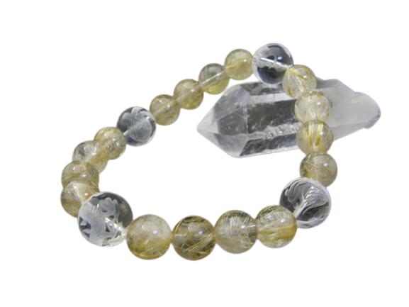 四神獣ブレスレット 水晶彫り 12mm玉 青龍・朱雀・白虎・玄武 ルチルクォーツ 天然石 風水 パワーストーン プチギフト 転勤 退職 お礼 母の日 敬老の日 ...