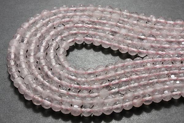 ローズクォーツ 64面カット 4mm 一連 天然石 パワーストーン / インペリアルオーラ おしゃれ かわいい オシャレ 可愛い プレゼント ギフト 贈り物