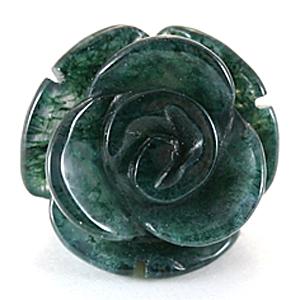 【モチーフビーズ】薔薇 (立体) 10mm モスグリーンアゲート 一粒売り バラ売り 手作りにオススメ! 天然石 パワーストーン / インペリアルオーラ おしゃ...