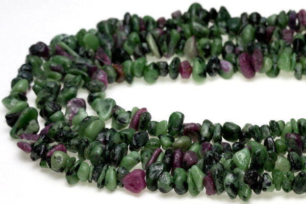 【さざれビーズ】ルビーインゾイサイト (大粒) 80-90cm 天然石 パワーストーン / インペリアルオーラ おしゃれ かわいい オシャレ 可愛い プレゼント...