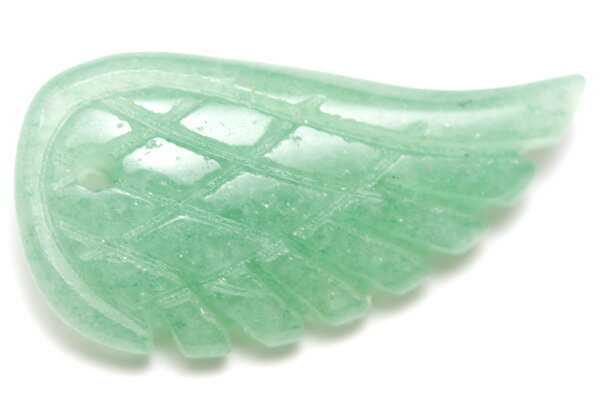 【モチーフビーズ】 天使の羽ビーズ（L） アベンチュリン/インド翡翠（Aventurine）/沈着/勇敢/聡明/お守り 1個売り 天然石 パワーストーン